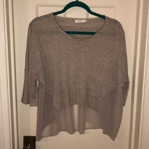 Grey sheer back top